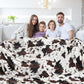 📢 50 % RABATT !!Kuschelige Flanell-Wurfdecke mit Kuhflecken-Muster – Weich & Warm für Sofa & Bett 🛋️🐄