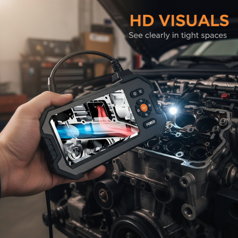 🔧📹 1080P HD Inspektionskamera mit 4,3-Zoll-Display – Tragbare Endoskopkamera für Kfz, Rohrleitungen und Reparaturen