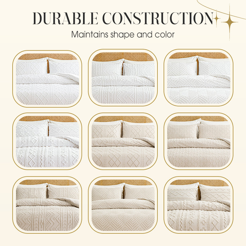 3-teiliges Cutwork-Tufting-Bettwäscheset