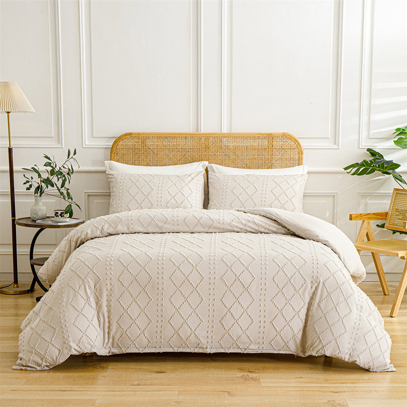 3-teiliges Cutwork-Tufting-Bettwäscheset