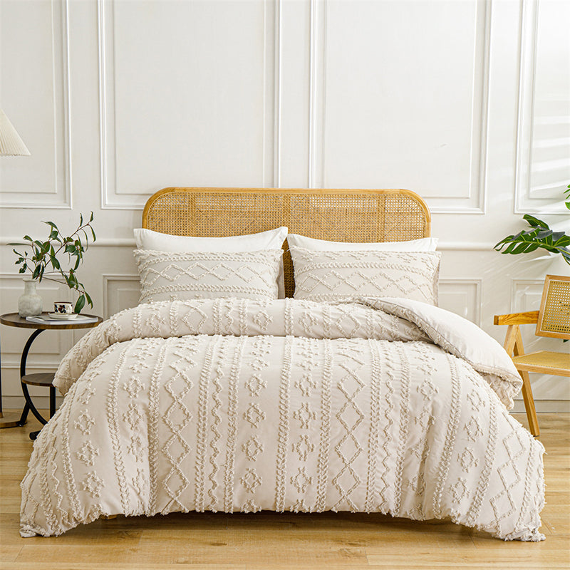 3-teiliges Cutwork-Tufting-Bettwäscheset