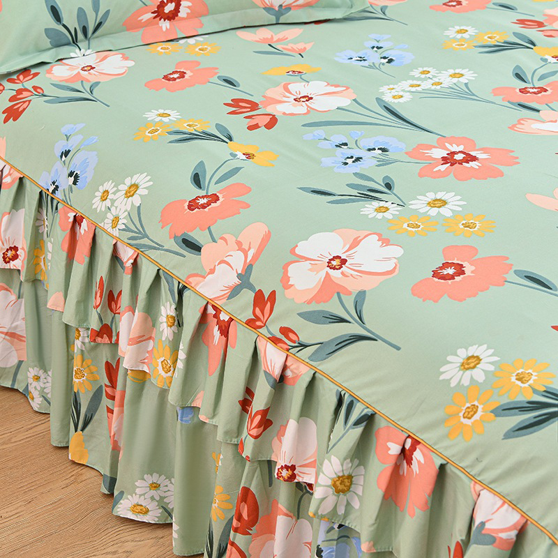 ⏳ Nur heute: 50% Rabatt 🛏️Elegantes Bettrock-Set mit Rüschen (3-teilig) – Angeraut, Sanft & Gemütlich🌸