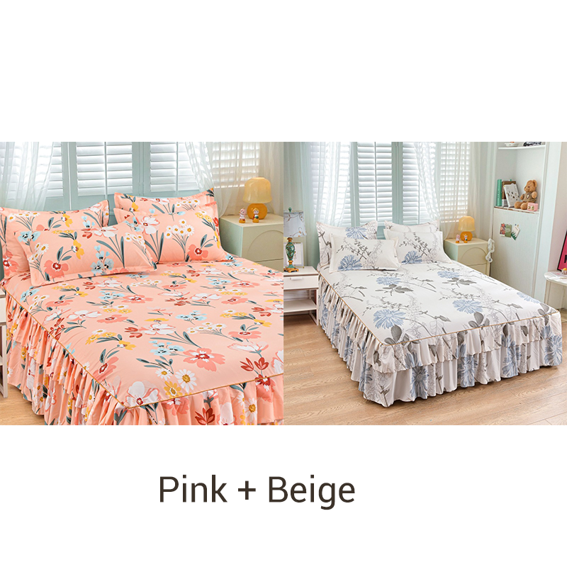 ⏳ Nur heute: 50% Rabatt 🛏️Elegantes Bettrock-Set mit Rüschen (3-teilig) – Angeraut, Sanft & Gemütlich🌸