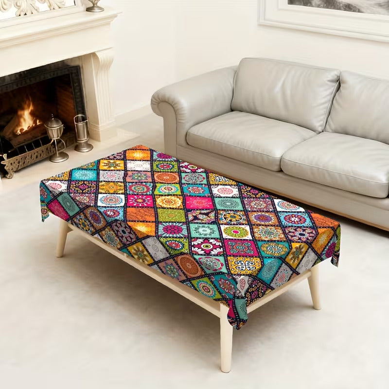 Tischdecke im Mexikanischen Stil – Mandala-Retrodruck, Verschiedene Designs 🏡✨