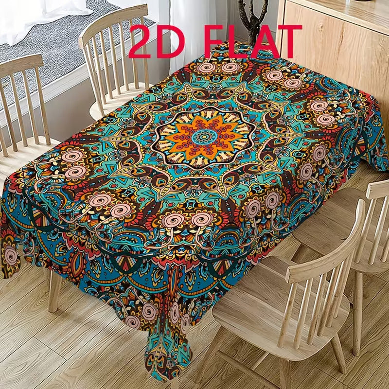 Tischdecke im Mexikanischen Stil – Mandala-Retrodruck, Verschiedene Designs 🏡✨