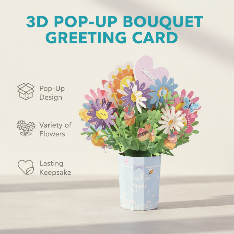 3D Pop-Up Bouquet Greeting Card