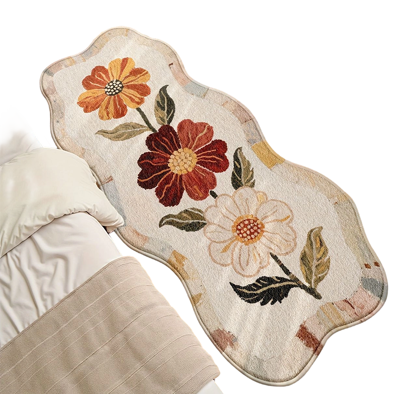 🛋️🌸Weicher Blumen-Teppich für Wohnzimmer & Schlafzimmer – Dekorativ & Gemütlich
