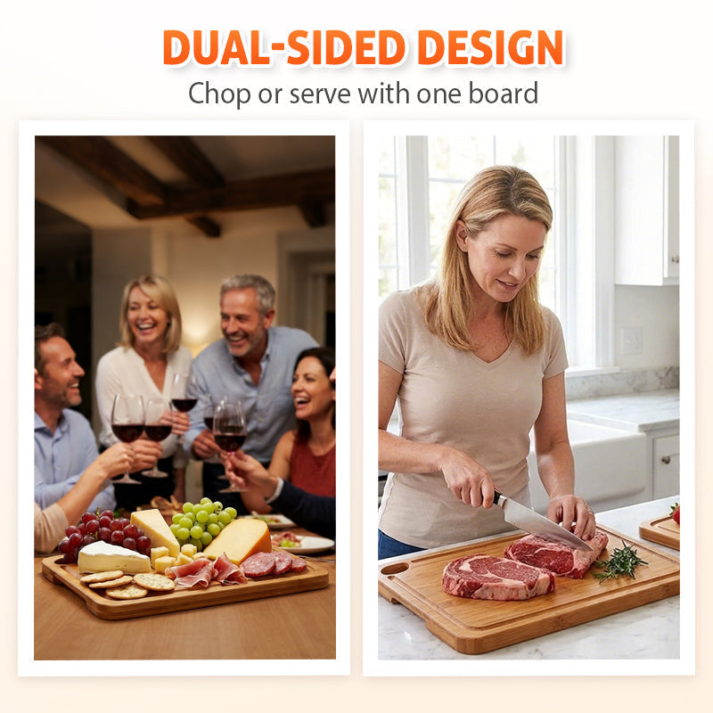 3-teiliges Bambus-Schneidebrett Set