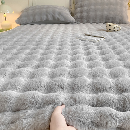 ☁️🛏️ Flauschiger Matratzenbezug – Warmer Spannbettlaken-Schoner für gemütliches Schlafen im Schlafzimmer
