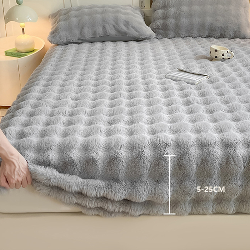 ☁️🛏️ Flauschiger Matratzenbezug – Warmer Spannbettlaken-Schoner für gemütliches Schlafen im Schlafzimmer