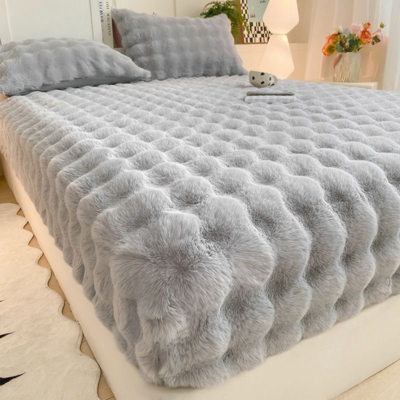 ☁️🛏️ Flauschiger Matratzenbezug – Warmer Spannbettlaken-Schoner für gemütliches Schlafen im Schlafzimmer