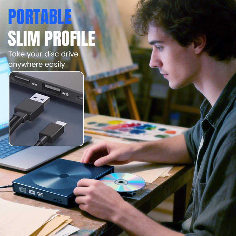 Externer DVD/CD-Brenner & Player – USB 3.0, kompatibel mit Laptop, Desktop & All-in-One 💻📀