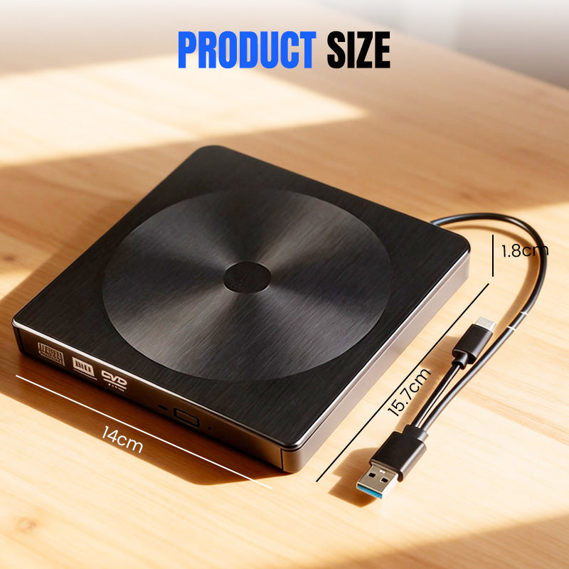 Externer DVD/CD-Brenner & Player – USB 3.0, kompatibel mit Laptop, Desktop & All-in-One 💻📀