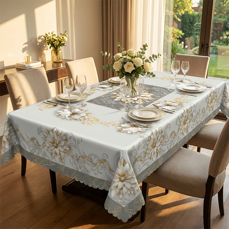 Elegante wasserdichte geprägte Blumentischdecke