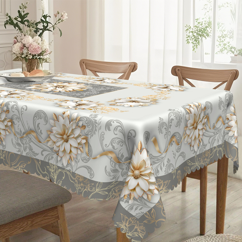 Elegante wasserdichte geprägte Blumentischdecke