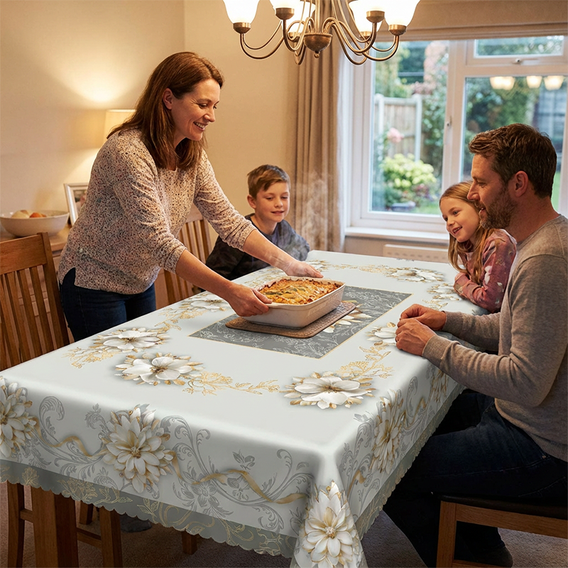 Elegante wasserdichte geprägte Blumentischdecke