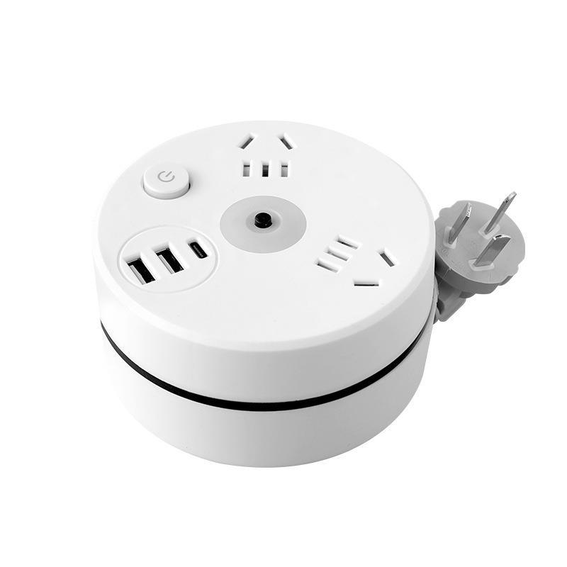 Runde Steckdosenleiste mit Kabelaufwicklung – Mit Schalter & USB-Ladeanschlüssen für Zuhause 🔌🏠