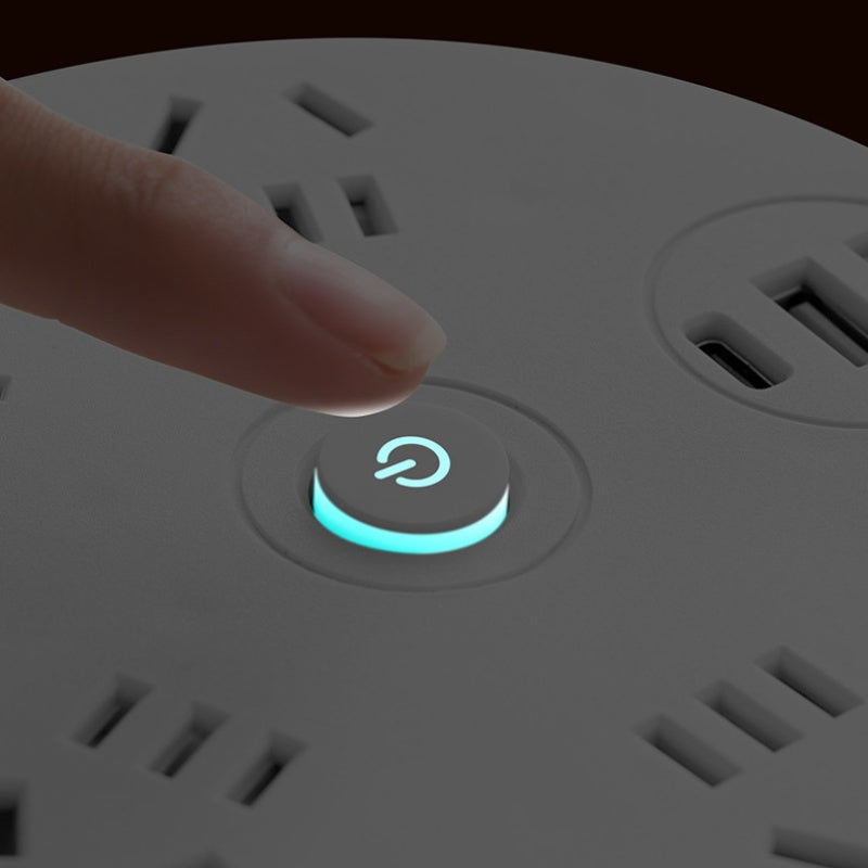 Runde Steckdosenleiste mit Kabelaufwicklung – Mit Schalter & USB-Ladeanschlüssen für Zuhause 🔌🏠