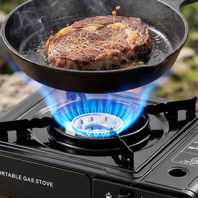🔥 50% RABATT! 🏕️ Tragbarer Kocher für Butan & Flüssiggas – Dual-Fuel-Kompatibilität, 2900 W Leistung & Ultra-Tragbares Design für Camping ⛺