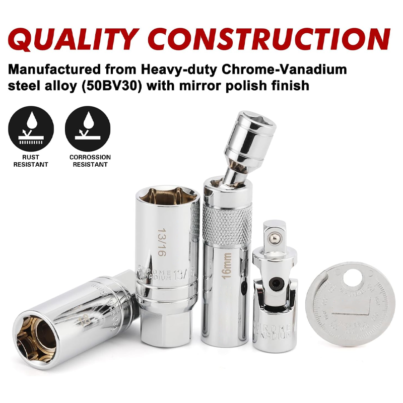 10-teiliges magnetisches Dreh-Zündkerzenstecknuss-Set