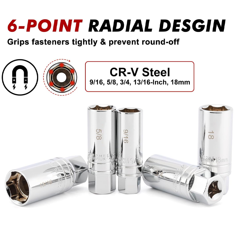 10-teiliges magnetisches Dreh-Zündkerzenstecknuss-Set