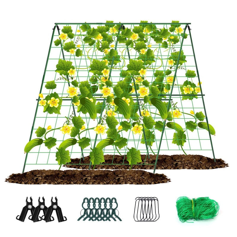 🌱 Vielseitige Rankhilfe für Garten & Gewächshaus – Flexibel erweiterbares Gitter für Gurken, Erbsen & Blumen – Platzsparende Vertikalbepflanzung