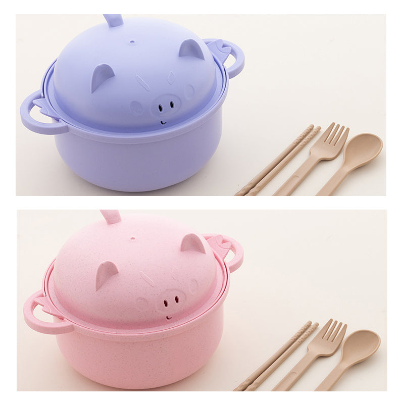 1300ml Instant Noodle Bowl Set mit Deckel & Besteck