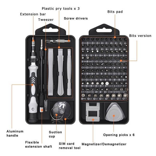 🧰 50% RABATT! 🔩 Magnetischer Schraubendreher-Bits-Satz 115-tlg – Maximale Vielseitigkeit, gehärtete Spitzen & Tragekoffer 🧲