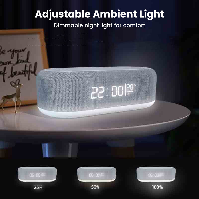 🌞Frühlingserwachen: 50% Rabatt!🔋6-in-1 Kabellose Ladestation 25W – Uhr, Wecker, Bluetooth-Lautsprecher & Nachtlicht | All-in-One für den Nachttisch!