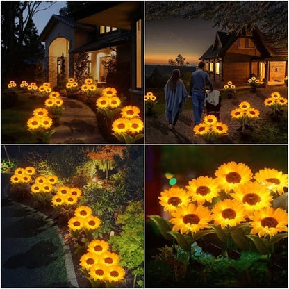 🌻✨ Lebensechte Blüten, IP65 wasserdicht & automatische Dämmerungssensor (8-12h Leuchtdauer)