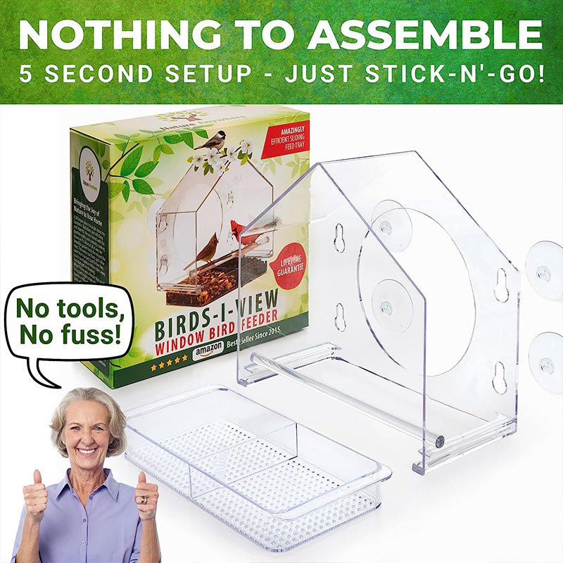 Transparenter Acryl-Vogelfutterspender zum Aufhängen – Für Garten & Balkon 🐦🌿