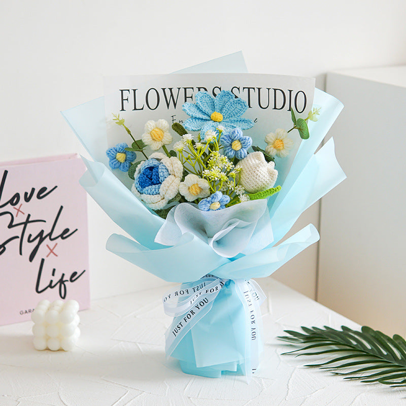 🌸50 % Rabatt! 🎉 Handgefertigter exquisiter Häkelstrauß – nur zum Muttertag, naturgetreues Design, langlebig und perfekte Heimdekoration/Geschenk ✨