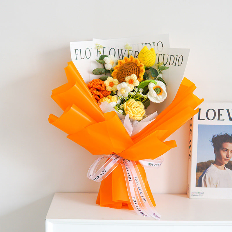 🌸50 % Rabatt! 🎉 Handgefertigter exquisiter Häkelstrauß – nur zum Muttertag, naturgetreues Design, langlebig und perfekte Heimdekoration/Geschenk ✨