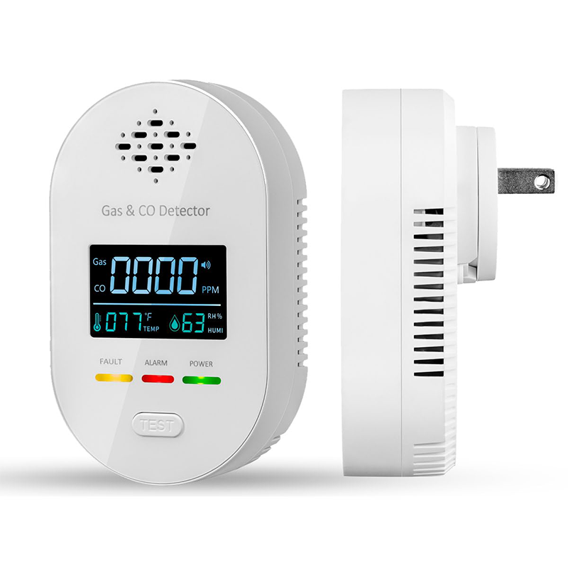🔔 4-in-1 Gas- & CO-Melder mit LCD-Display – Temperatur- & Luftfeuchtigkeitsanzeige
