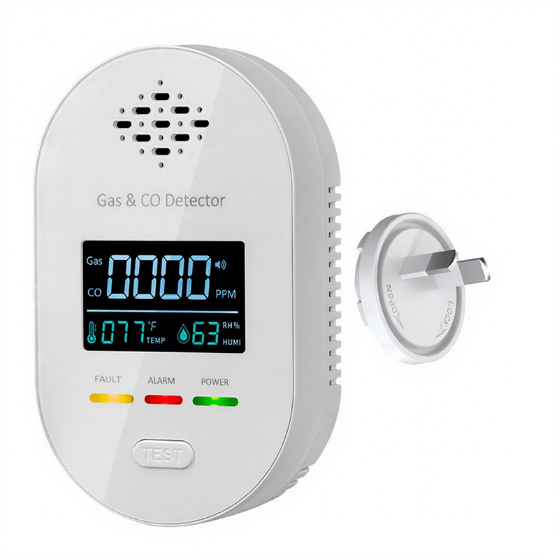 🔔 4-in-1 Gas- & CO-Melder mit LCD-Display – Temperatur- & Luftfeuchtigkeitsanzeige