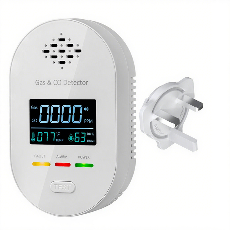 🔔 4-in-1 Gas- & CO-Melder mit LCD-Display – Temperatur- & Luftfeuchtigkeitsanzeige