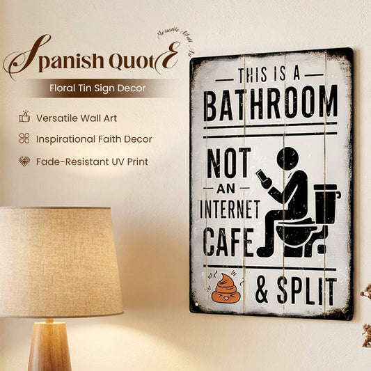 Vintage-Blechschild „Dies ist ein Badezimmer, kein Internetcafé“ & „Getrennt“-Schild – Wanddekoration für Zuhause, Bauernhaus-Waschraum, Badezimmer und Toilette, Vintage-Metallschild