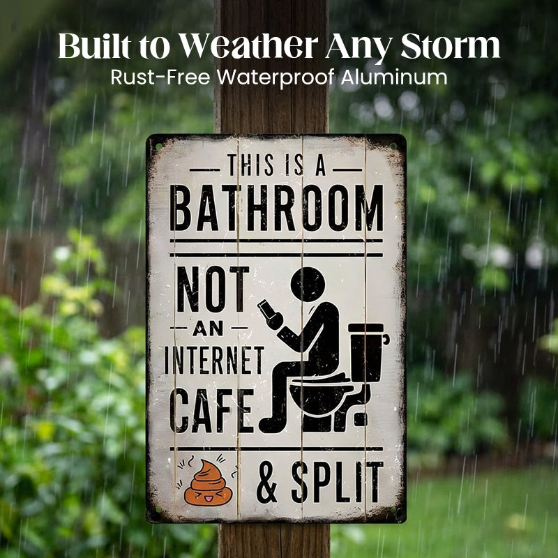 Vintage-Blechschild „Dies ist ein Badezimmer, kein Internetcafé“ & „Getrennt“-Schild – Wanddekoration für Zuhause, Bauernhaus-Waschraum, Badezimmer und Toilette, Vintage-Metallschild