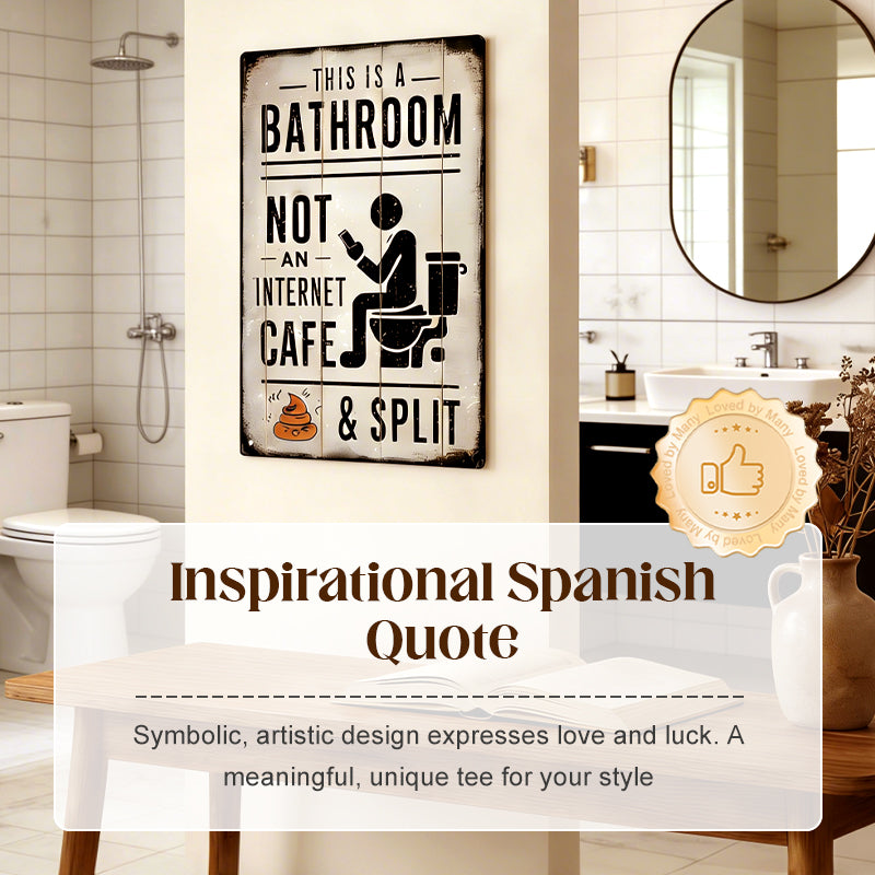 Vintage-Blechschild „Dies ist ein Badezimmer, kein Internetcafé“ & „Getrennt“-Schild – Wanddekoration für Zuhause, Bauernhaus-Waschraum, Badezimmer und Toilette, Vintage-Metallschild