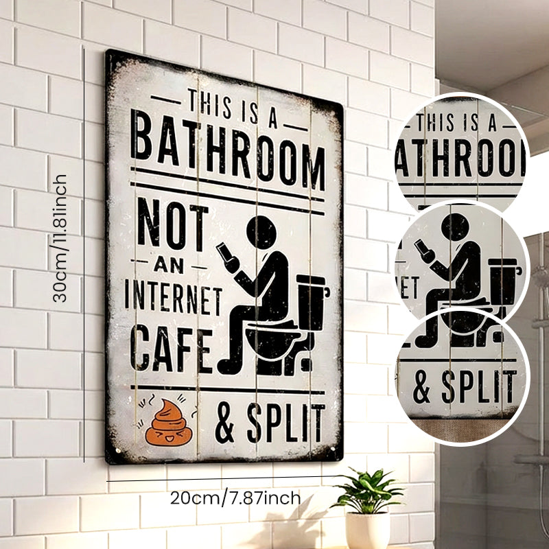 Vintage-Blechschild „Dies ist ein Badezimmer, kein Internetcafé“ & „Getrennt“-Schild – Wanddekoration für Zuhause, Bauernhaus-Waschraum, Badezimmer und Toilette, Vintage-Metallschild