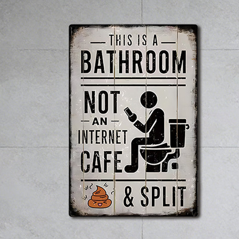 Vintage-Blechschild „Dies ist ein Badezimmer, kein Internetcafé“ & „Getrennt“-Schild – Wanddekoration für Zuhause, Bauernhaus-Waschraum, Badezimmer und Toilette, Vintage-Metallschild