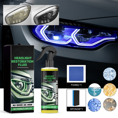 Scheinwerfer-Renovierer – Entfernt Oxidation & Vergilbung, Kristallbeschichtung, Anti-Beschlag🚗✨