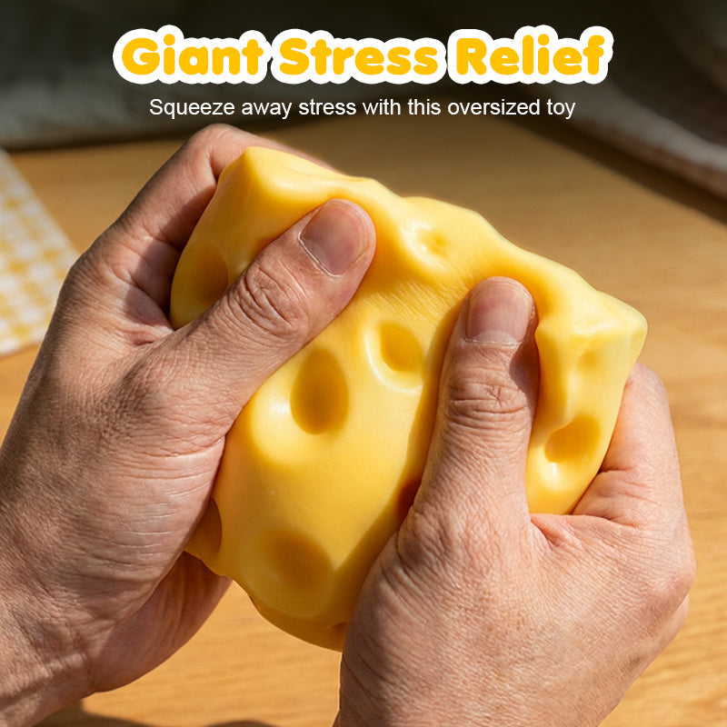 🧀Giant Cheese Stress Toy – Therapeutic Relief with Satisfying Squeeze! ✨