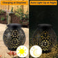 Solar Gartenlaterne aus Metall mit floralem Muster – Rundes Design für Terrasse & Rasen🌅🌙