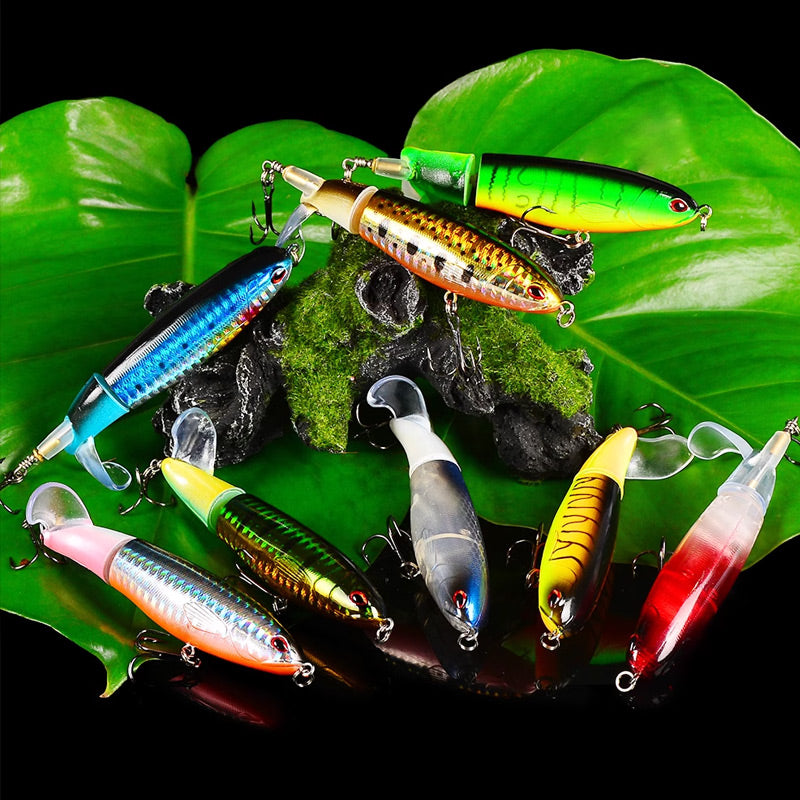🎣💦 Oberflächenköder mit Propeller – Wobbler/Popper, Schwimmend, Ideal für Raubfischangeln