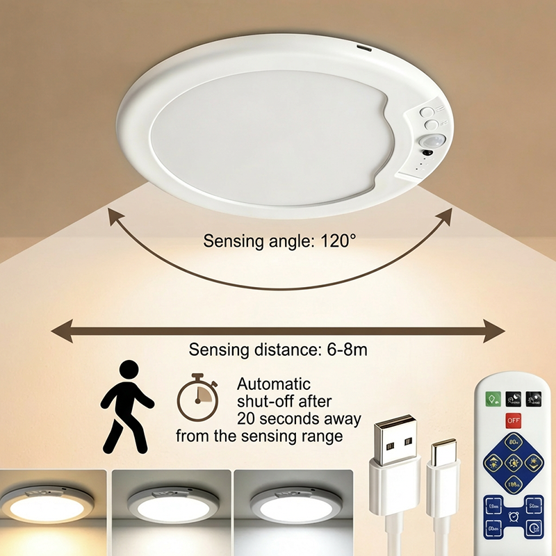 💡 50% Rabatt – Wiederaufladbare LED-Deckenleuchte mit Bewegungssensor & Sprachsteuerung, ohne Schalter