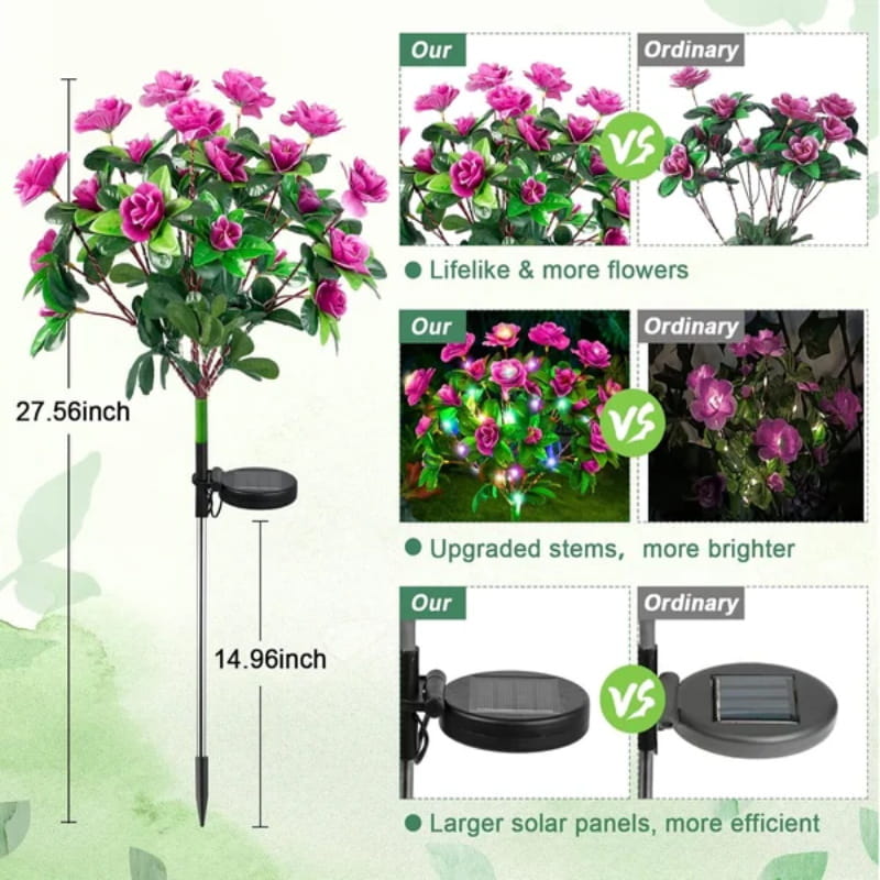 Solar-LED Blüten-Bodeneinstecker – Rhododendron Blumenleuchte für Garten & Terrasse🌺💡