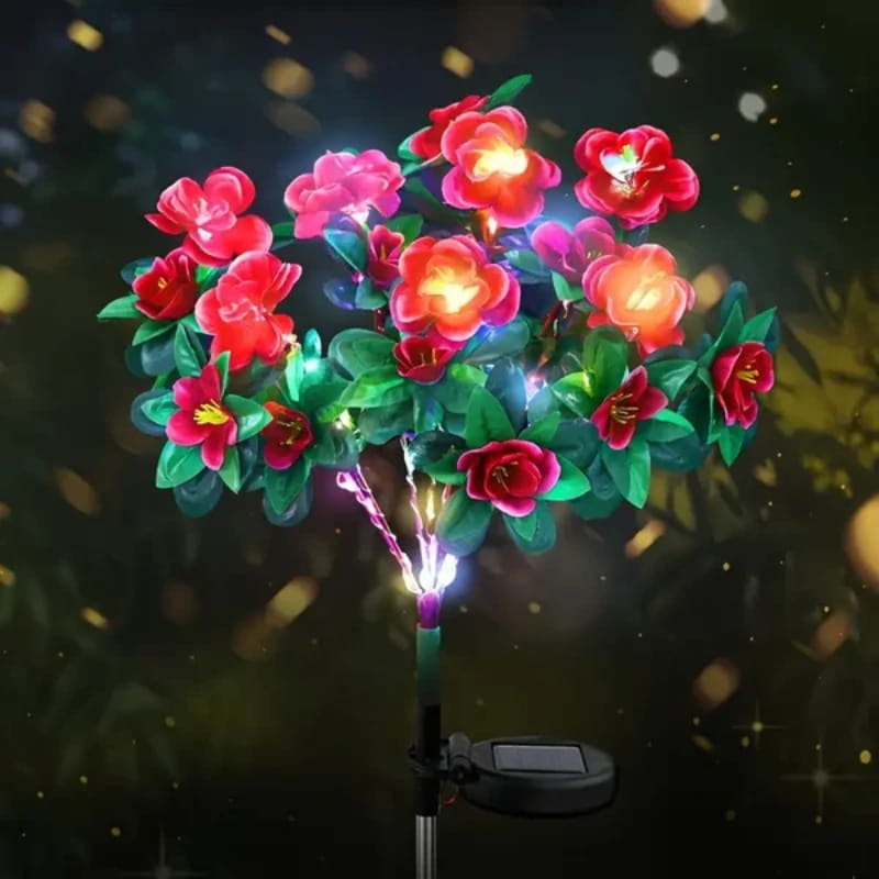 Solar-LED Blüten-Bodeneinstecker – Rhododendron Blumenleuchte für Garten & Terrasse🌺💡