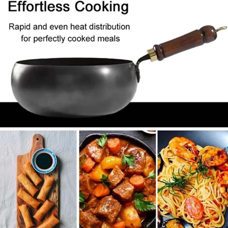 Alteisen Wok – Robuster Gusseisenbräter mit Deckel für Braten & Kochen👩‍🍳🍲