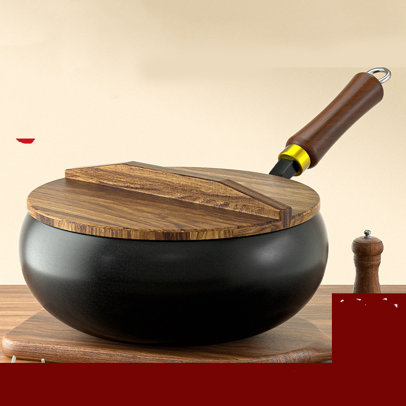 Alteisen Wok – Robuster Gusseisenbräter mit Deckel für Braten & Kochen👩‍🍳🍲